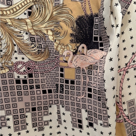 VERSACE 100% Silk Nautical Long Sleeve Button Down Shirt EUC - Picture 10 of 16